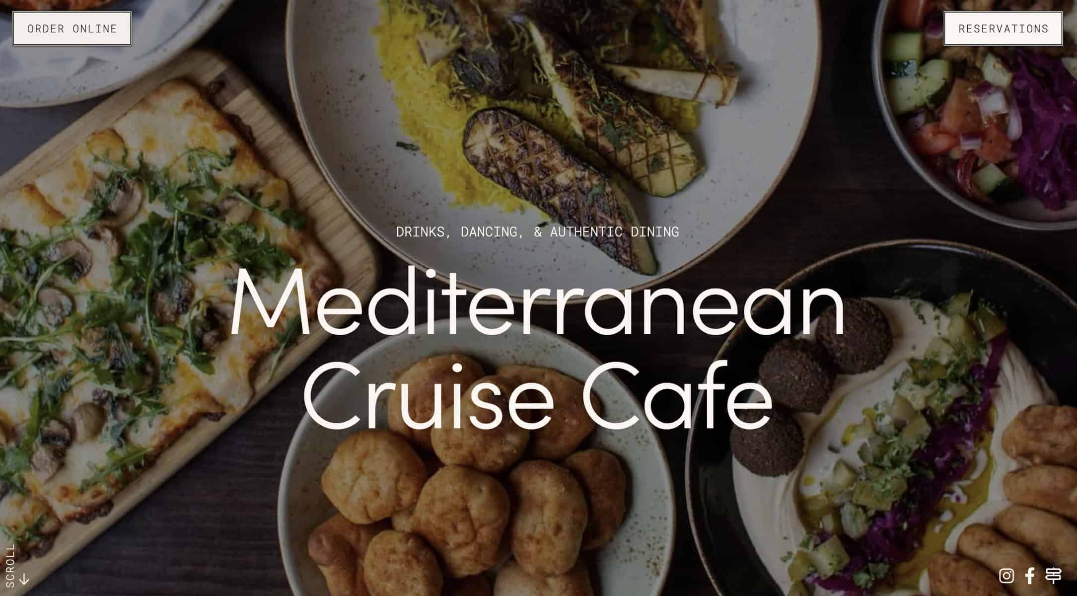 Screenshot of Mediterranean Cruise Cafe Website